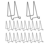 Kueohse Paquete 12 Soportes para Platos 6 Pulgadas para Exhibición, Soporte para Exhibición Libros, Soporte para Platos Metal Negro, Caballetes Pequeños para Exhibición.
