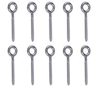 Kueohse Paquete de 10 Tornillos con Forma de Ojo de Acero Inoxidable Gancho de Metal Anillo Terminal de Madera de Ojales Tornillos Autorroscantes M6