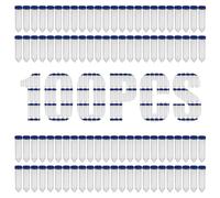 Kueohse Paquete de 100 Tubos de CentríFuga de 50 Ml, Tubos de CentríFuga CóNicos de 50 Ml con Marcas Graduadas, Puntos de Escritura y Tapones de Rosca Azules