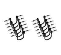 Kueohse Paquete de 12 Cables de Conexión para Guitarra de 6 Pulgadas, Cable de Pedal de Guitarra para Instrumentos, Cable de Conexión Plano en Ángulo Recto