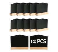 Kueohse Paquete de 12 Mini Carteles de Pizarra, Pizarras de Tiza para Notas de Cocina con Soportes, Pizarra PequeñA de 10X7,2 Cm, Tablero de Mesa para Mensajes