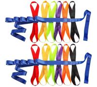 Kueohse Paquete de 2 Cuerdas de Seguridad para Caminar para Niños con 12 Asas de Colores Cada Una, Ideal para Guarderías Al Aire Libre para Maestros de Preescolar.