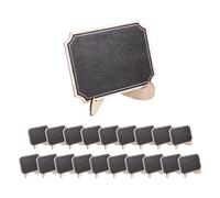 Kueohse Paquete de 20 Mini Pizarras con Soporte,Tarjetas Tabla Rectángulo Pequeño Pizarra Pequeña de Madera para Bodas Fiestas de Cumpleaños Etiqueta de Alimentos Número de Mesa