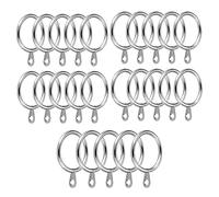 Kueohse Paquete de 24 Anillos de Cortina de Metal, Ojales de 30 Mm de DiáMetro Interno para Barras de Cortina, Barras y Cortinas, Plateado