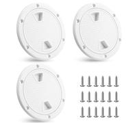 Kueohse Paquete de 3 Escotillas para Barcos, Escotilla Inspección Circular Antideslizante, Escotilla Cubierta Desmontable para Barcos, 4 Pulgadas con Tornillos, Piezas para Barcos