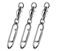 Kueohse Paquete de 30 Clips de Pesca de Velocidad, Eslabones Giratorios de Cambio Rápido, Eslabones Giratorios con Rodamientos de Bolas, Tipo 0