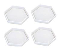 Kueohse Paquete De 4 Hexágono Moldes De Silicona para Posavasos Molde De Resina De Silicona, Moldes Epóxicos Transparentes para Fundición con Resina, Concreto, Cemento y Arcilla Polimérica