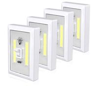 Kueohse Paquete de 4 Luces para Armario, Luz de Grifo Que Funciona con Pilas, Luz de Interruptor Superbrillante, Iluminación de Montaje en Pared Debajo del Gabinete