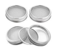 Kueohse Paquete de 4 Tapas para Tarros de Brotes de Acero Inoxidable para Tarros de Boca y para Cultivar Brotes