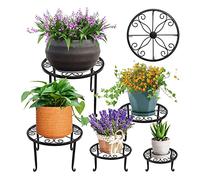 Kueohse Paquete de 5 Soportes de Metal para Plantas de Exterior e Interior, Resistentes Soportes para Macetas para MúLtiples Plantas, a Prueba de Herrumbre