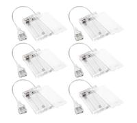 Kueohse Paquete de 6 Baterías USB para Luces LED, Paquete de Baterías Portátil de 5 V con Tapa para Luces Enchufables, Soporte para 3 Pilas AA con Interruptor.