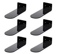 Kueohse Paquete de 6 estantes flotantes para zapatos, acrílico negro, montado en una pared, para mostrar artículos coleccionables para zapatos y zapatillas de deporte