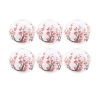 Kueohse Paquete de 6 farolillos de papel redondos chinos japoneses con flores de cereza rojas, para decoración de fiestas de boda en el hogar