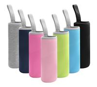 Kueohse Paquete de 7 Fundas de Vidrio para de Agua, 12 Oz - 19 Oz, Aislante de Neopreno, Portabotellas Plegable para Bebidas, Portador, Multicolor