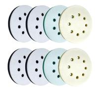 Kueohse Paquete de 8 Almohadillas de Espuma para Lijado Orbital, Almohadilla de Espuma Surfprep para Lijadora Orbital, 3 Niveles de Dureza (Negra Suave, Amarilla Media, Verde).