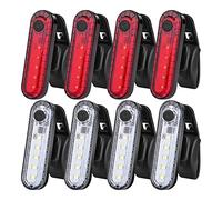 Kueohse Paquete de 8 Luces LED Traseras para Bicicleta Recargables por USB, Delantero y Luz Trasera para Bicicleta de Carretera