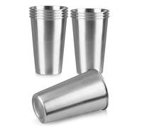 Kueohse Paquete de 8 Vasos de Pinta de Acero Inoxidable de 16 Oz, Vaso de Acero Inoxidable, Vaso de Pinta, Vaso de Agua, Apilable, Reutilizable, Sin