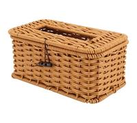 Kueohse para cajas de pañuelos rectangulares de ratán, soporte para pañuelos de estilo bohemio, dispensador de pañuelos vintage de estilo rústico para el hogar, duradero