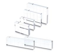 Kueohse Para Manualidades, Transparente para Sellos, 6 Piezas de Acrílico para Bloques de Estampado con Líneas de Cuadrícula