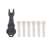 Kueohse Pasadores de Puente de Guitarra AcúStica de Material de Hueso de Ganado de Guitarra con Punto de Concha de Perla para Accesorios de Guitarra FolclóRica AcúStica