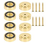 Kueohse Patas de Latón Dorado para Tabla de Cortar - Juego de 8 Piezas con Almohadillas Antideslizantes (3 X 1 Cm) - Kit de Patas Antideslizantes para Muebles