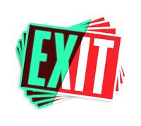 Kueohse Pegatinas para Señales de Salida Que Brillan en la Oscuridad, 4 Unidades, 12 X 7 Pulgadas, Señales de Salida de Emergencia Iluminadas para la Oficina