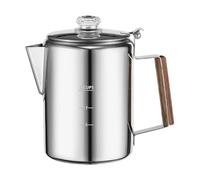 Kueohse Percoladores de Café Estufa para Acampar, Cafetera Percoladora Cafetera de Acero Inoxidable Cafetera Camping Al Aire Libre Hogar 9 Tazas