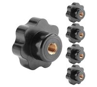 Kueohse Perillas de Agarre en Estrella Negras de 5 Piezas, DiáMetro de Rosca Hembra 8 Mm, DiáMetro de la Cabeza 40 Mm