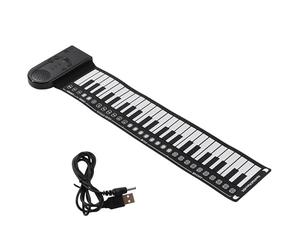 Kueohse Piano con Teclado Piano EléCtrico Enrollable para Principiantes Piano ElectróNico Plegable de 49 Teclas