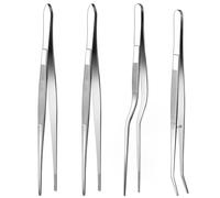 Kueohse Pinzas de Pinzas Finas, Pinzas de Cocina de 4 Piezas, Pinzas de Alimentos de Acero Inoxidable de 6,3 Pulgadas, Pinzas de Cocina para Hornear, Decorar, Barbacoa