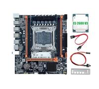 Kueohse Placa Base X99H + CPU E5 2680 V3 B85 LGA2011-3 4X Ranuras de RAM DDR4 REG ECC M.2 PCIE SATA3.0 Placa Base de Escritorio X99