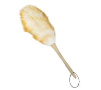 Kueohse Plumero de Lana de Cordero con Manejar de Madera Maciza, Cabezal Flexible, AntiestáTico, para Oficina, Hogar, AutomóVil, Etc.