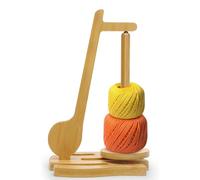 Kueohse Portahilos de Madera con Hilandero Magnético para Tejer y Hacer Crochet. Incluye Soporte para Teléfono y Espacio para Guardar Agujas de Crochet.