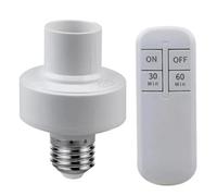 Kueohse Portalámparas con Control Remoto Inalámbrico, Interruptor Temporizador, Casquillo para Bombilla, Larga Distancia, 110 V