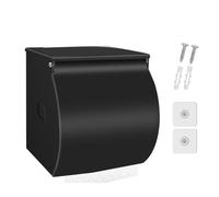 Kueohse Portarrollos de Papel Higiénico de Pared, Autoadhesivo, con Estante, Resistente Al Agua, de Acero Inoxidable, Color Negro.