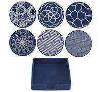 Kueohse Posavasos para Bebidas de 6 Uds, Almohadilla Redonda de Goma de Silicona con Caja de Almacenamiento, Adecuada para Bar, DecoracióN de Mesa, ProteccióN de Escritorio