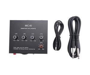 Kueohse Preamplificador de MicróFono Balanceado con Ecualizador de 3 Bandas MIC-60 con Cable CC y Cable de 6,5 Mm