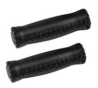 Kueohse PuñOs de Manillar de Bicicleta, PuñOs de Bicicleta Retro Cosidos una Mano, para la MayoríA de Manillares de Bicicleta de 22,2 Mm (7/8 Pulgadas), Negro