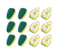 Kueohse Recambios de Esponja para Cepillo de Varita para Platos de Alta Resistencia, Cabezales de Repuesto para de Cocina, Esponja de Limpieza para Platos (12 Piezas)