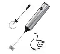 Kueohse Recargable con 3 Velocidades y Soporte, Eléctrico con 2 Batidores de Acero Inoxidable para Matcha