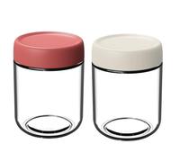 Kueohse Recipientes para Avena con Tapas, Frascos de Vidrio con Tapas Herméticas, Frascos para Ensalada de Boca, Recipientes de Almacenamiento una Prueba de Fugas