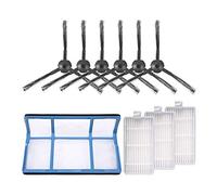 Kueohse Reemplazo para la Aspiradora Robot V3 V3S V5 V5S V5S Pro, 1X Filtro Primario + 3X Filtros + 6X Cepillos Laterales