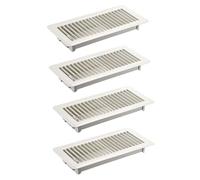 Kueohse Rejillas de Ventilación de Piso, Paquete de 4, Cubiertas de Ventilación Ajustables para Piso de Casa, Rejillas Transitables, 4 X 10 Pulgadas.