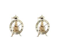 Kueohse Reloj de Mesa Pequeño 2X, Reloj de Mesa de Metal Vintage, Relojes de Lujo Mecánicos para Dormitorio y Oficina, Mini Reloj Dorado.