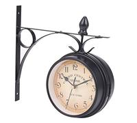 Kueohse Reloj De Pared De Doble Cara De Estilo Europeo Relojes Clásicos Creativos Monocromo