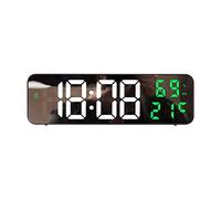 Kueohse Reloj de Pared Digital Pantalla de Temperatura y Humedad Modo Nocturno Despertador de Mesa 12/24H Reloj ElectróNico LED