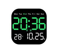 Kueohse Relojes de Pared Digitales Temperatura Fecha Semana VisualizacióN Reloj de Mesa ElectróNico 12/24H Reloj Despertador LED Montado en la Pared Control Remoto,E