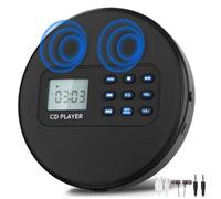 Kueohse Reproductor de CD con Altavoces: Reproductor de CD Recargable, Reproductor de CD Discman con Auriculares Reproduce Grabados MP3/CD/USB