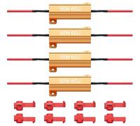 Kueohse Resistencias de 4 Piezas de 50 W y 6 Ohmios para Intermitentes LED. Kit de Resistencias de Carga para LED, Compatible con Bombillas LED.