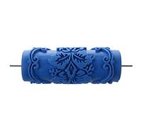 Kueohse Rodillo para Impresion Decorativa en, 15 cm, Motivo de Flores, Color Azul
